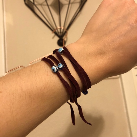 Free w/ bundle Suede Maroon Third Eye Bracelet - Picture 1 of 3